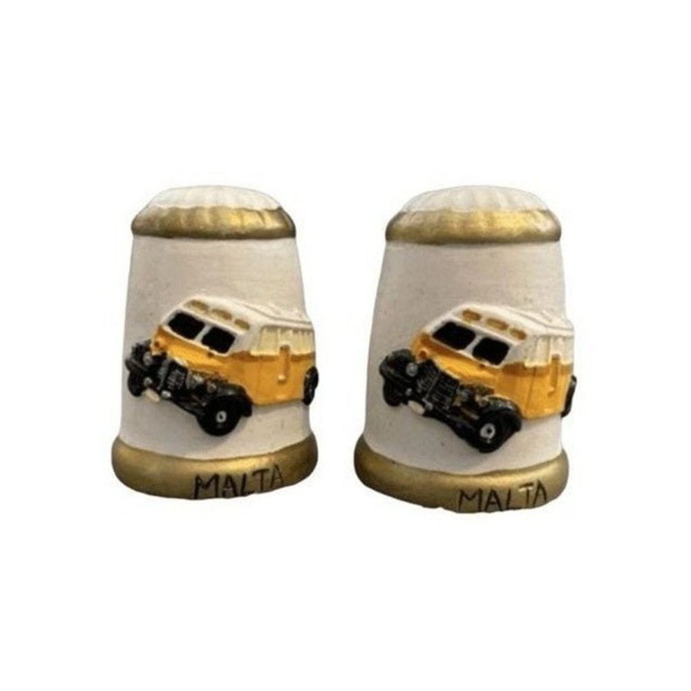 Vintage Souvenir‎ Matla Bus Salt and Pepper Shakers Decor Ceramic Travel